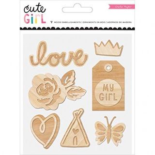 Cute Girl Wood Embellishments