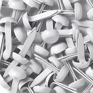 Round Mini Brads - White