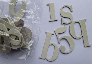 Mon Petit Flocked Chipboard  Alpha