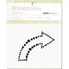 Rhinestone Shapes - Curved Arrow - Black