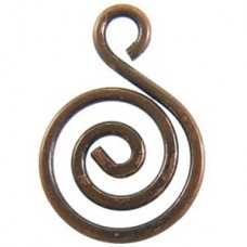 10mm x 15mm Swirl Charm - Antique Copper