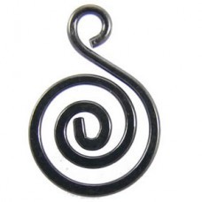 10mm x 15mm Swirl Charm - Black Nickel