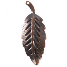 Leaf Charm - Antique Copper