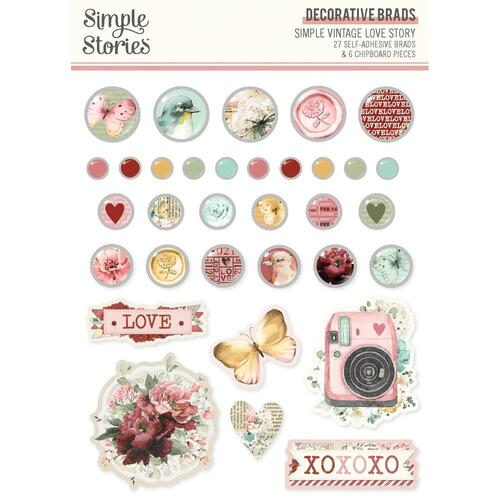 Decorative Brads - Simple Vintage Love Story