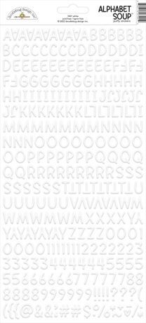Alphabet Soup Puffy Stickers - White