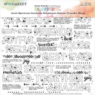 49 and Market - Spectrum Gardenia - Sentiments Rub-on Sheet 12x12