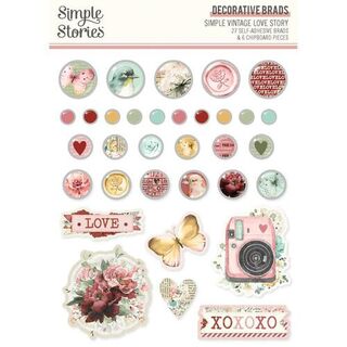 Decorative Brads - Simple Vintage Love Story