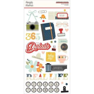 Simple Stories - For the Record - Chipboard Stickers