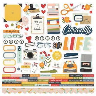Simple Stories - For The Record - Cardstock Sticker Sheet