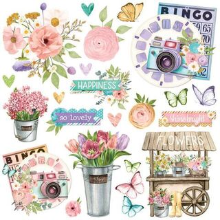 Simple Stories - Simple Vintage - Flower Shoppe Chipboard Clusters
