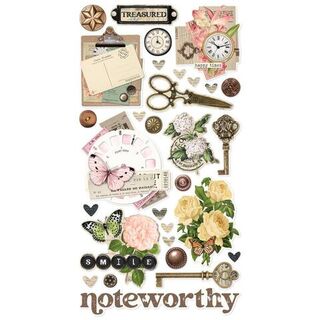 Simple Stories - Simple Vintage - Junk Drawer Chipboard Stickers