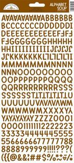 Alphabet Soup Puffy Stickers - Bon Bon Brown